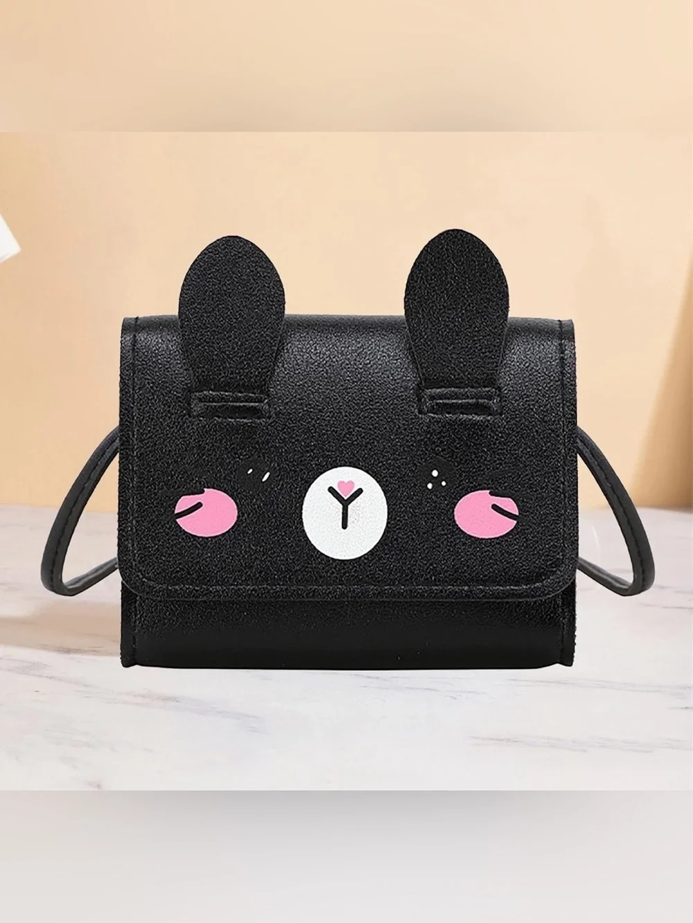 Mini Toddler Purse Cute Cartoon Bunny Crossbody Bag for Little Girls, Small PU